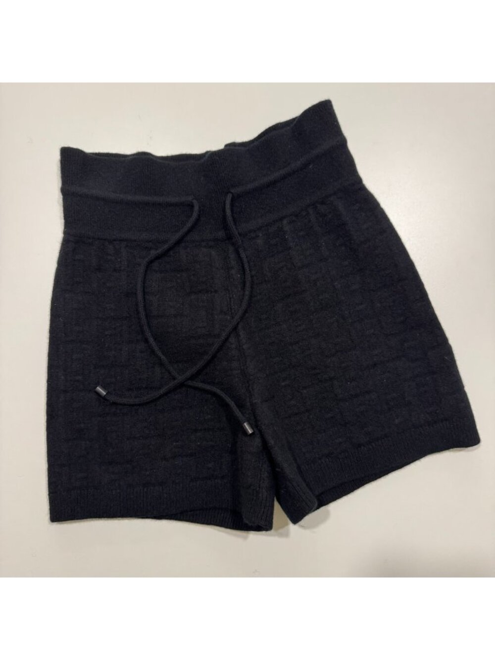 HERMÈS PARIS Women's Wool Knit H Shorts 3" Inseam Black Size 36